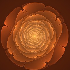Beautiful abstract fractal flower, orange color