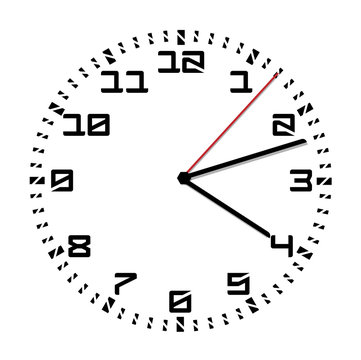 Simple black and white clock twelfth edition
