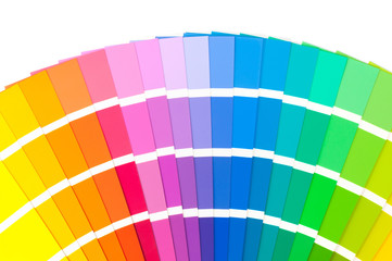 Obraz premium Colour card with samples of paint. Close-up of color fan palette