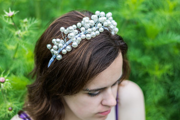 Naklejka premium Hair hoop, head ornament, hair clip, decoration