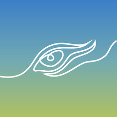 Continuous line drawing of abstract eye. Vector illustration