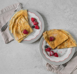 crepes and berries