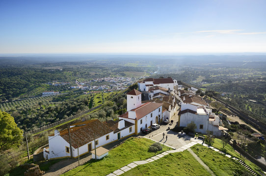 The medieval walled village of Evoramonte. Alentejo, Portugal