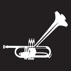 Trumpet flat style vector illustration