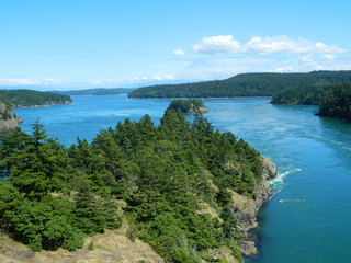 Waterways and coastline along the San Juan Islands