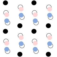 cute geometric abstract seamless vector pattern background illustration with circles