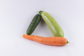Cucumbers, zucchini and carrots for salad