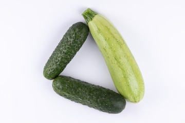 Cucumbers, zucchini and carrots for salad