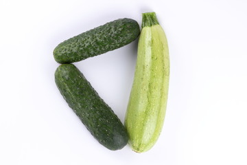 Cucumbers, zucchini and carrots for salad