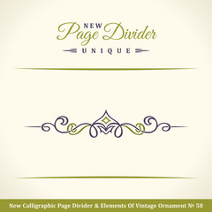 New Calligraphic Page Dividers and Elements of vintage ornaments