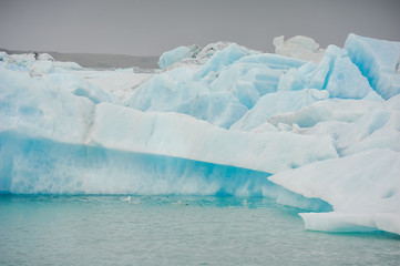 Melting of the glacier. global warming