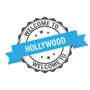 Welcome to Hollywood stamp illustration
