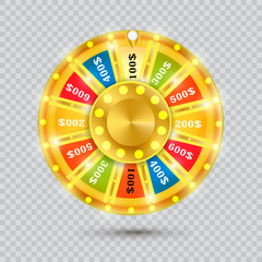 wheel of fortune 3d object isolated on white