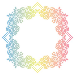 Beautiful gradient frame. Color silhouette frame for advertisements, wedding and other invitations or greeting cards. Raster clip art.