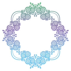 Beautiful gradient frame. Color silhouette frame for advertisements, wedding and other invitations or greeting cards. Raster clip art.