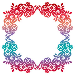 Beautiful gradient frame. Color silhouette frame for advertisements, wedding and other invitations or greeting cards. Raster clip art.