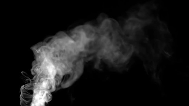Steam slow motion at 960 fps on black background