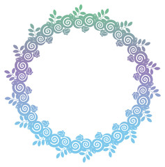 Beautiful gradient frame. Color silhouette frame for advertisements, wedding and other invitations or greeting cards. Raster clip art.