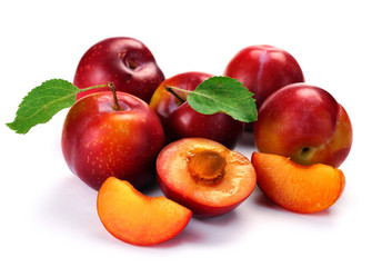 plum and leaves