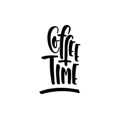 Obraz premium Lettering on the theme of coffee is hand-written. The phrase coffe shop isolated on white background