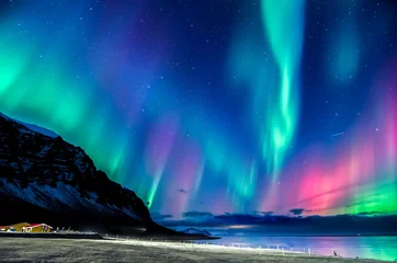 Peel and stick wall murals Hospital colorful northern lights 
