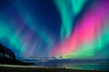 Peel and stick wall murals Northern Lights colorful northern lights 