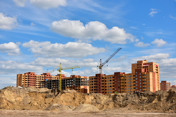 Construction of an apartment building in a new area