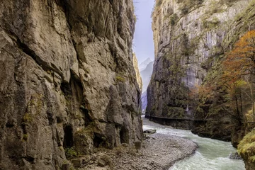 Cercles muraux Canyon Die Herbstliche Aareschlucht bei Meiringen