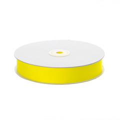 Yellow Satin ribbon isolated on white background