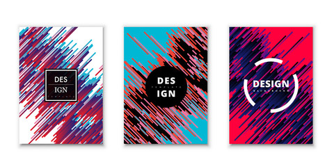 Art vector design template. Abstract cover, poster graphics set. Dynamic line with. Stylish geometric background for business cards, gift cards, flyers, brochures.