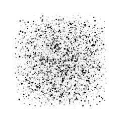 Dense black dots. Square frame with dense black dots on white background. Vector illustration.