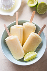 Lime coconut popsicle ice creams 