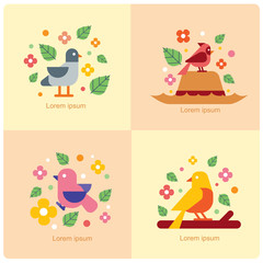 vector of birds