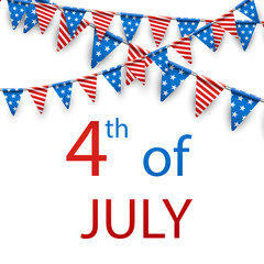 4th July card with flags.