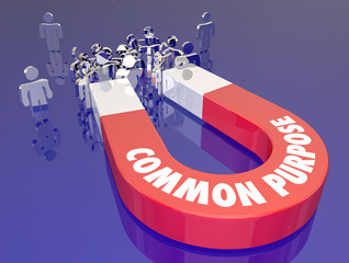 Common Purpose Attracting People Magnet Words 3d Illustration.jpg