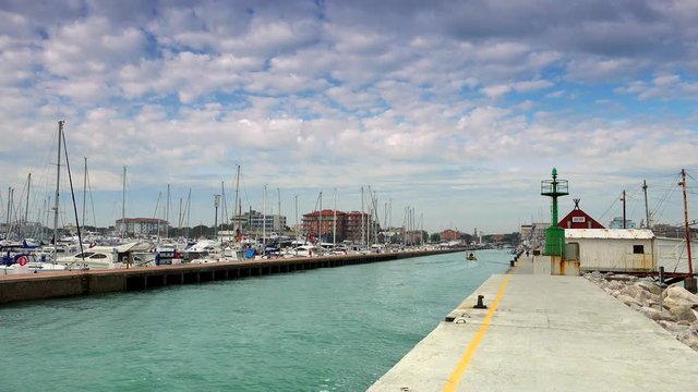 boat in arbor channel in Italy