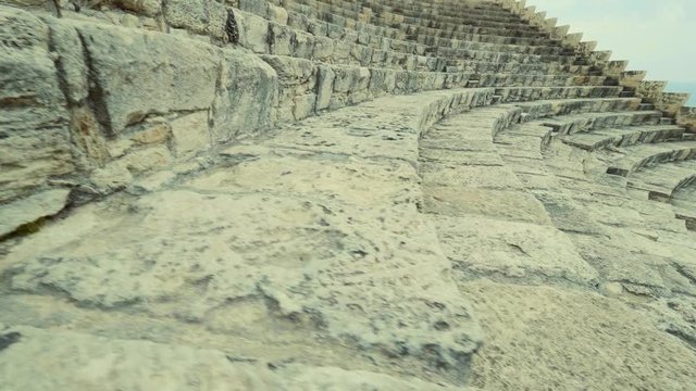 Kourion ancient Greek amphitheater ruins. Ancient ruins in the ancient city, Cyprus. Ancient city-state.