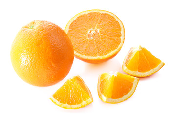 Orange fruit isolated on white background