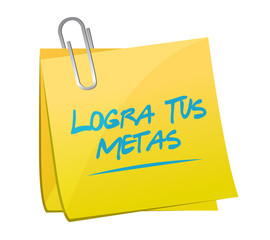 achieve your goals memo post sign in Spanish.