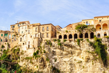 Obraz premium The historic center of Tropea is situated on a reef - Calabria, Italy