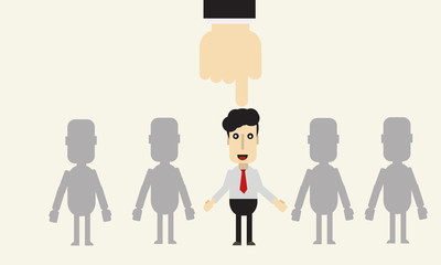 Fototapeta premium Human resource management select employee. 