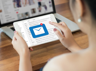 Mail Communication Connection message to mailing contacts phone Global Letters Concept