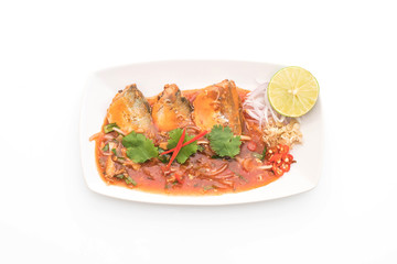 spicy mackerel salad in tomato sauce