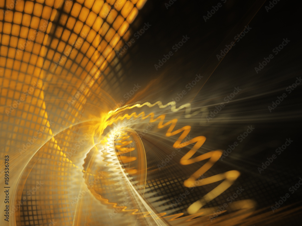 Fototapete Abstract background element. Grids and curves series. Fractal graphics. Composition of net shapes, curves, motion blur and waveforms.