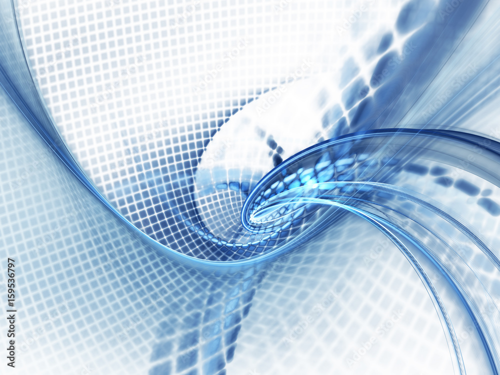 Fototapete abstract blue background element. grids and curves series. fractal graphics. composition of net shap