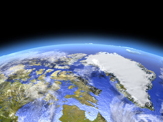 Northern Canada and Greenland from space