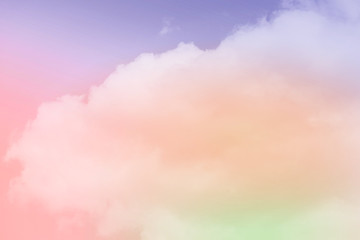 fluffy cloudy sky with pastel gradient filter, nature abstract background