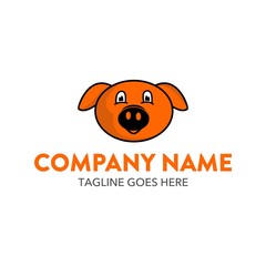 Pig Cartoon Logo Character