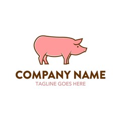 Pig Cartoon Logo Character