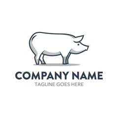 Pig Cartoon Logo Character